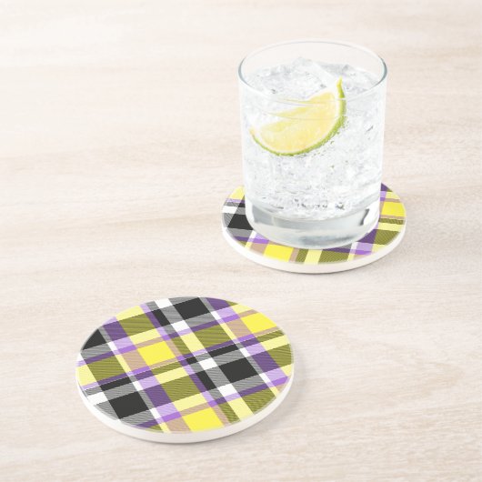 Dessous De Verre En Grès Drapeau de fierté éclectique boho non binaire à ca (Côté)
