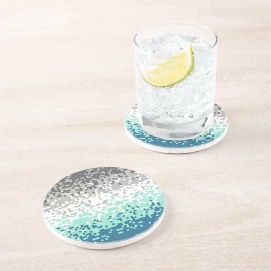 Dessous De Verre En Grès Drapeau de fierté frayromantique abstrait pixelisé (Côté)