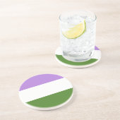 Dessous De Verre En Grès Drapeau de fierté genderqueer (Côté)