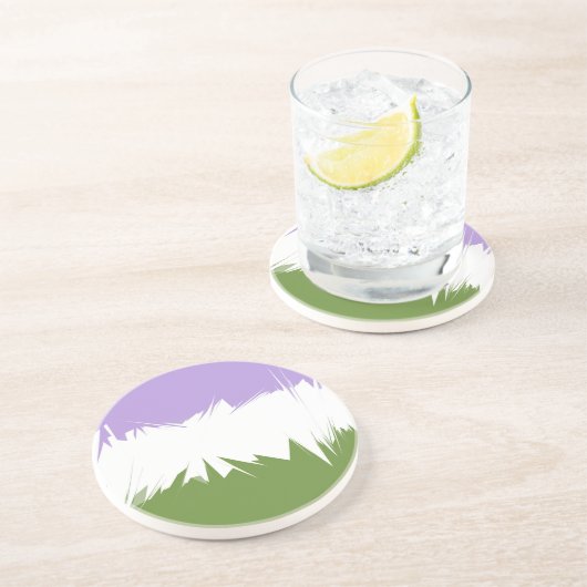 Dessous De Verre En Grès Drapeau de fierté Genderqueer abstrait ZigZag épic (Côté)