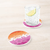 Dessous De Verre En Grès Drapeau de fierté lesbienne abstrait groovy bohème (Côté)