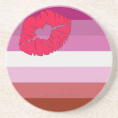 Dessous De Verre En Grès Drapeau de fierté lesbienne au rouge à lèvres Slip (Devant)