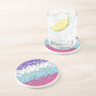 Dessous De Verre En Grès Drapeau de fierté multisexuel funky trippy ondulé