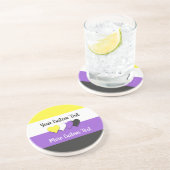 Dessous De Verre En Grès Drapeau de fierté non-binaire avec dessous de verr (Côté)