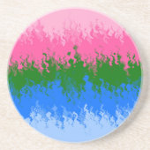 Dessous De Verre En Grès Drapeau de fierté omniromantique abstrait ondulé t (Devant)