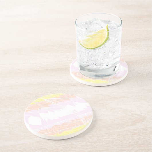 Dessous De Verre En Grès Drapeau de fierté pangender abstrait géométrique G (Côté)
