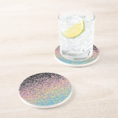Dessous De Verre En Grès Drapeau de fierté polygender pixelisé funky tripan (Côté)