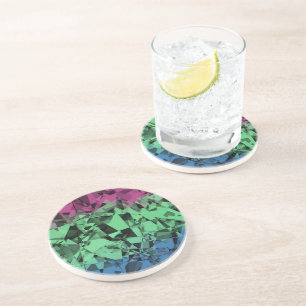 Dessous De Verre En Grès Drapeau de Fierté Polysexuel Groovy Éclectique Rét