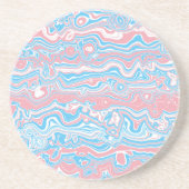 Dessous De Verre En Grès Drapeau de fierté trans Trippsy Boho Groovy Bandes (Devant)