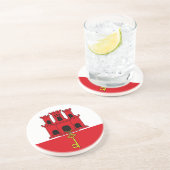 Dessous De Verre En Grès Drapeau de Gibraltar (Côté)