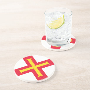 Dessous De Verre En Grès Drapeau de Guernesey