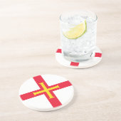 Dessous De Verre En Grès Drapeau de Guernesey (Côté)