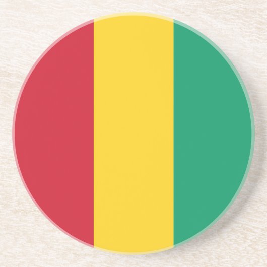 Dessous De Verre En Grès Drapeau de Guinée (Devant)