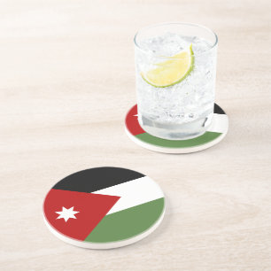 Dessous De Verre En Grès Drapeau de Jordanie