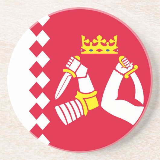 Dessous De Verre En Grès Drapeau de la Carélie du Nord (Devant)