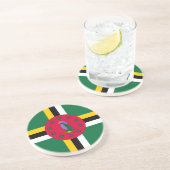 Dessous De Verre En Grès Drapeau de la Dominique (Côté)