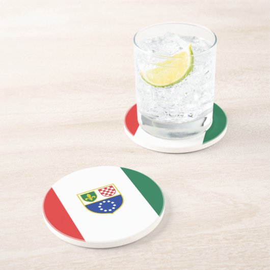Dessous De Verre En Grès Drapeau de la Fédération de Bosnie (Côté)