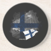 Dessous De Verre En Grès Drapeau de la Finlande (Devant)