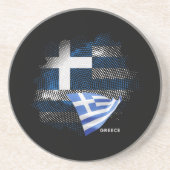Dessous De Verre En Grès Drapeau de la Grèce (Devant)