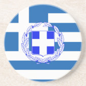 Dessous De Verre En Grès Drapeau de la Grèce (Devant)