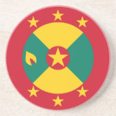 Dessous De Verre En Grès Drapeau de la Grenade (Devant)