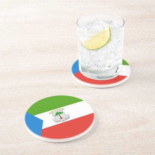 Dessous De Verre En Grès Drapeau de la Guinée équatoriale (Côté)