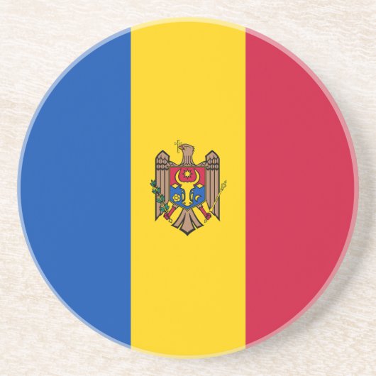 Dessous De Verre En Grès Drapeau de la Moldavie (Devant)