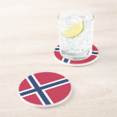 Dessous De Verre En Grès Drapeau de la Norvège (Côté)