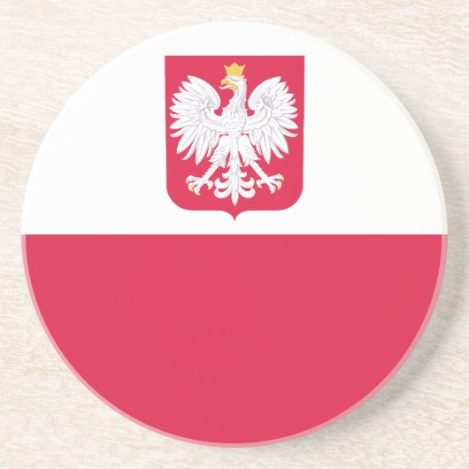 Dessous De Verre En Grès Drapeau de la Pologne (Devant)