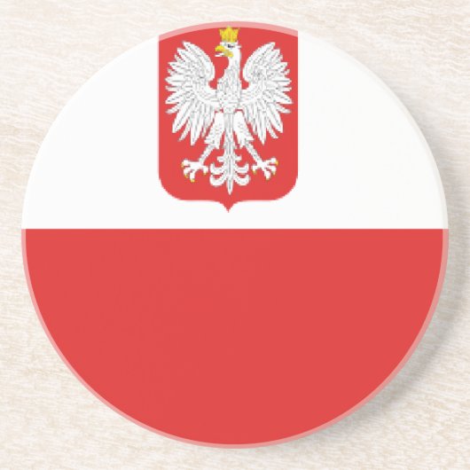 Dessous De Verre En Grès drapeau de la pologne (Devant)
