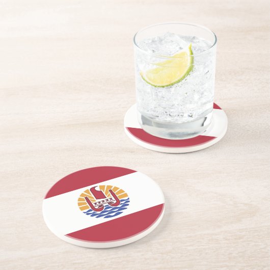 Dessous De Verre En Grès Drapeau de la Polynésie française (Côté)