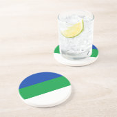 Dessous De Verre En Grès Drapeau de la République Komi (Côté)