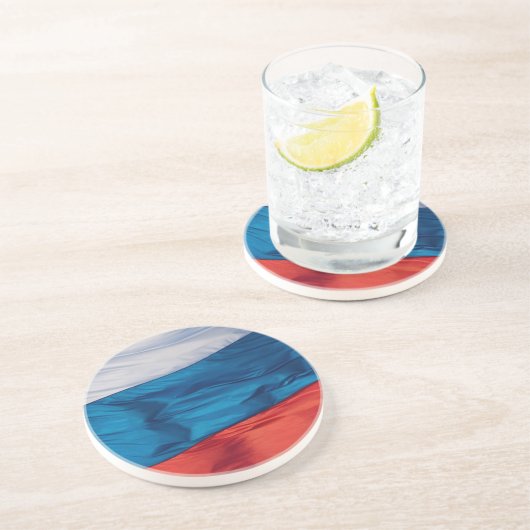 Dessous De Verre En Grès Drapeau de la Russie (Côté)