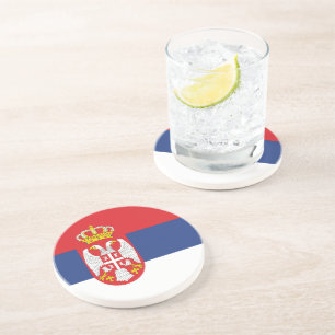 Dessous De Verre En Grès drapeau de la Serbie