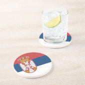 Dessous De Verre En Grès Drapeau de la Serbie (Côté)