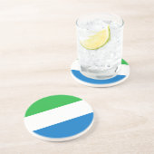 Dessous De Verre En Grès Drapeau de la Sierra Leone (Côté)