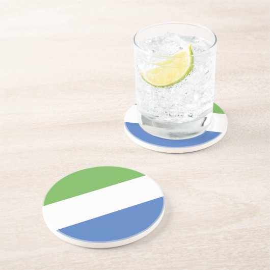Dessous De Verre En Grès drapeau de la Sierra Leone (Côté)