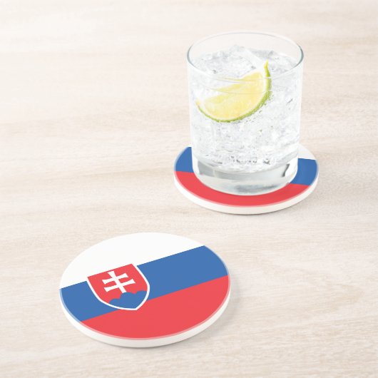 Dessous De Verre En Grès Drapeau de la Slovaquie (Côté)