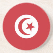 Dessous De Verre En Grès Drapeau de la Tunisie (Devant)