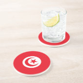 Dessous De Verre En Grès Drapeau de la Tunisie (Côté)