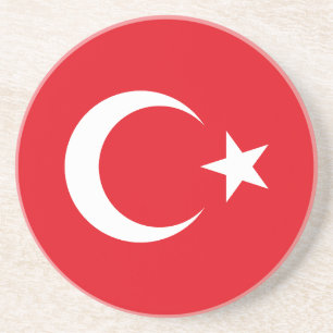 Dessous De Verre En Grès Drapeau de la Turquie