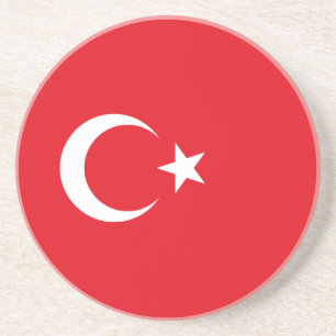 Dessous De Verre En Grès Drapeau de la Turquie