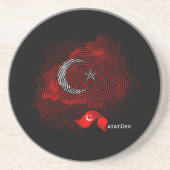 Dessous De Verre En Grès Drapeau de la Turquie (Devant)