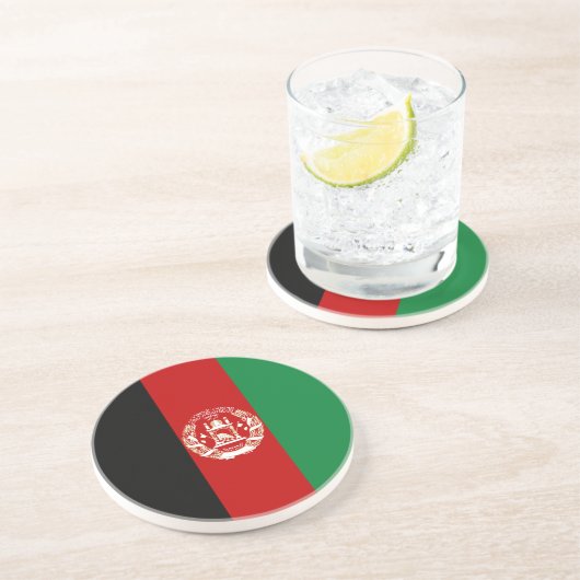 Dessous De Verre En Grès Drapeau de l'Afghanistan (Côté)