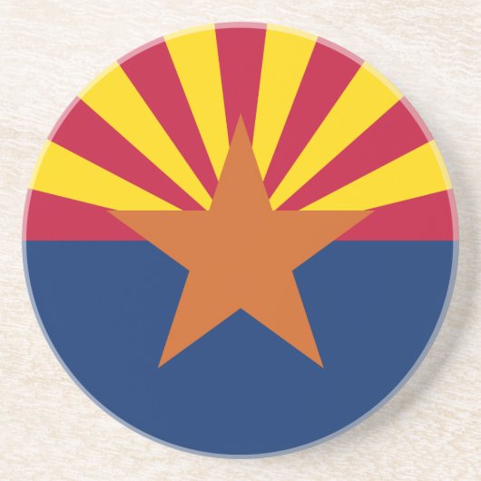 Dessous De Verre En Grès Drapeau de l'Arizona, l'Amérique The Copper State (Devant)