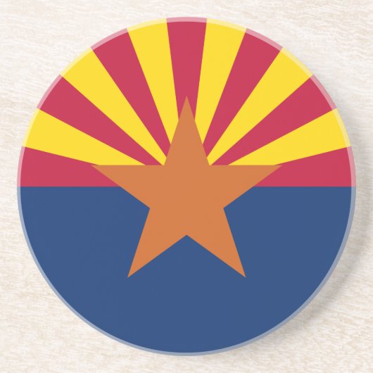 Dessous De Verre En Grès Drapeau de l'Arizona, l'Amérique The Copper State (Devant)