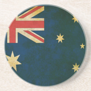 Dessous De Verre En Grès Drapeau de l'Australie dans la grunge