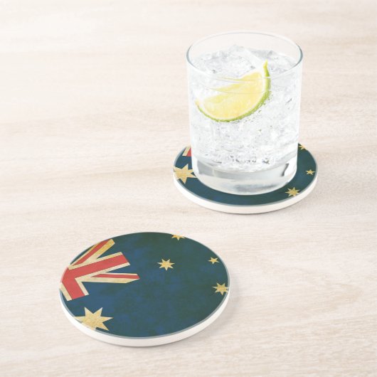 Dessous De Verre En Grès Drapeau de l'Australie dans la grunge (Côté)