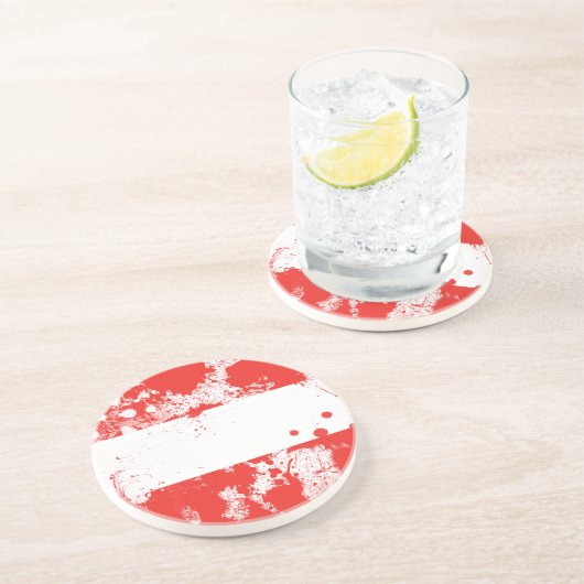 Dessous De Verre En Grès Drapeau de l'Autriche (Côté)