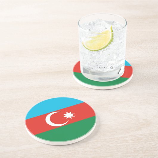 Dessous De Verre En Grès Drapeau de l'Azerbaïdjan (Côté)